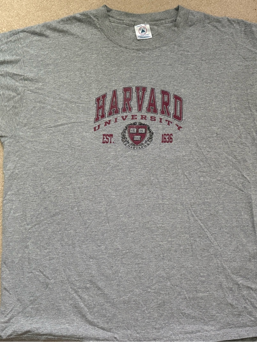 Delta Gray Harvard Short-Sleeve Logo Tee